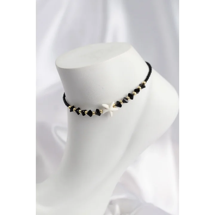 Mey İthalat® Siyah Renk Deniz Yıldızı Motifli Halhal