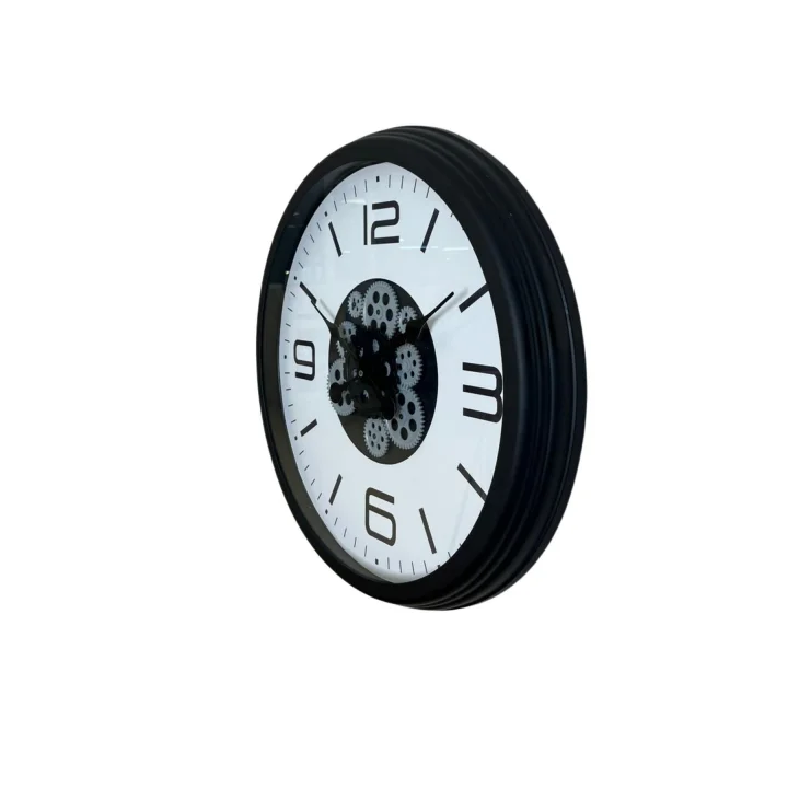 Mey İthalat® Siyah Şık 60 Cm Çarklı Duvar Saati
