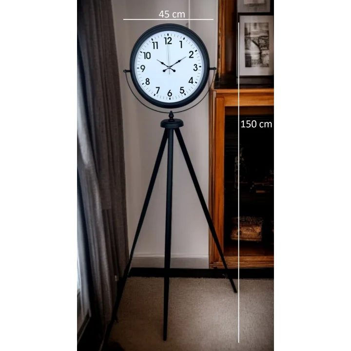 Mey İthalat® Siyah Tripod Ayaklı Dekoratif Saat