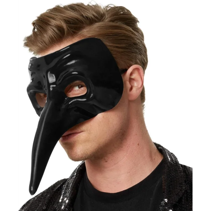 Mey İthalat® Siyah Uzun Burun Veba Doktoru Maskesi