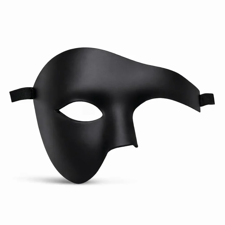 Mey İthalat® Siyah Yarım Erkek Maske – Phantom Parti &amp; Balo Maskesi