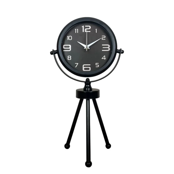 Mey İthalat® Siyah Zarif Üç Ayaklı Masa Saati