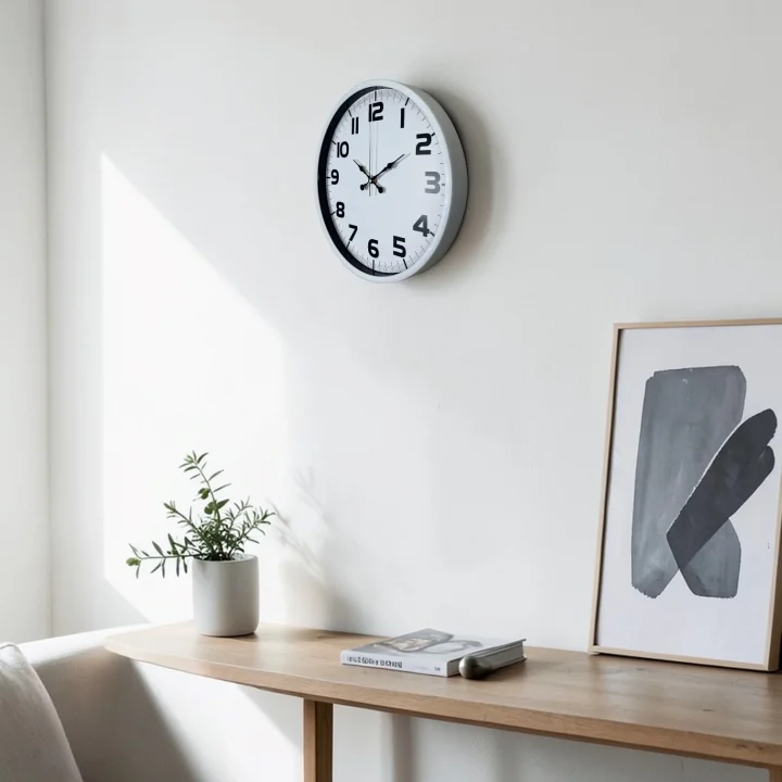 Mey İthalat® Soft White 36 Cm Sade Duvar Saati