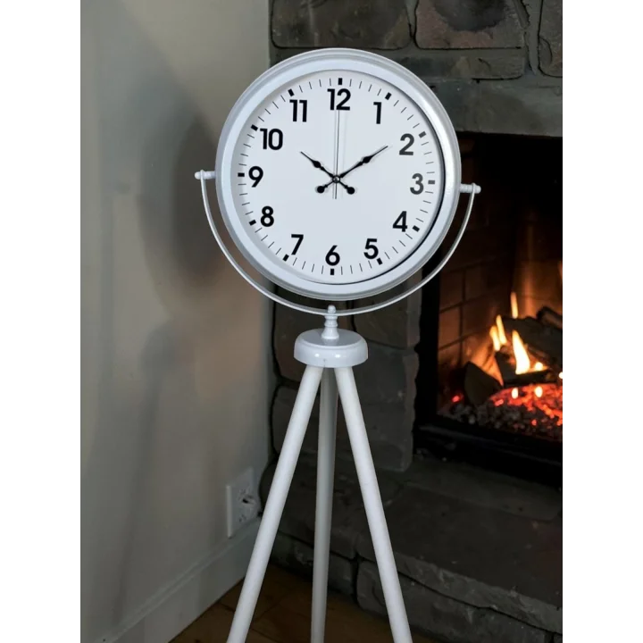 Mey İthalat® Soft White Dekoratif Tripod Ayaklı Saat