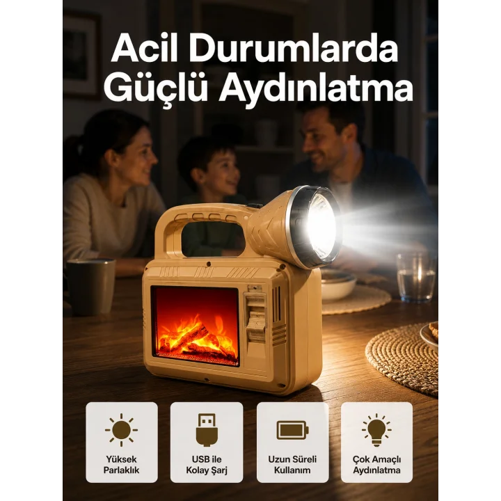 Mey İthalat® Solar Alev Lambası – Kamp, Bahçe ve Dış Mekan İçin