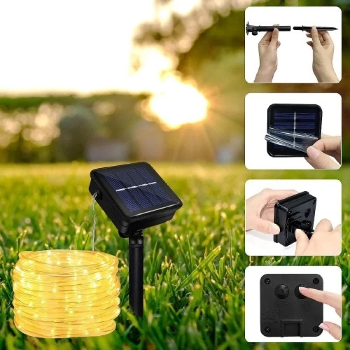 Mey İthalat® Solar Güneş Enerjili Hortum Kaplamalı Gün Işığı LED