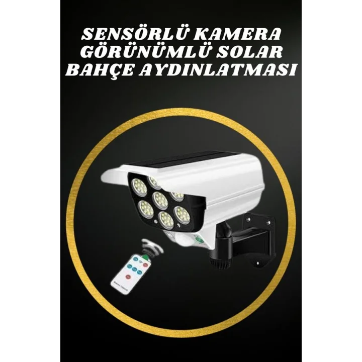Mey İthalat® Solar Lamba Kamera Görünümlü Duvar Lambası Dönebilen Bahçe Aydınlatması