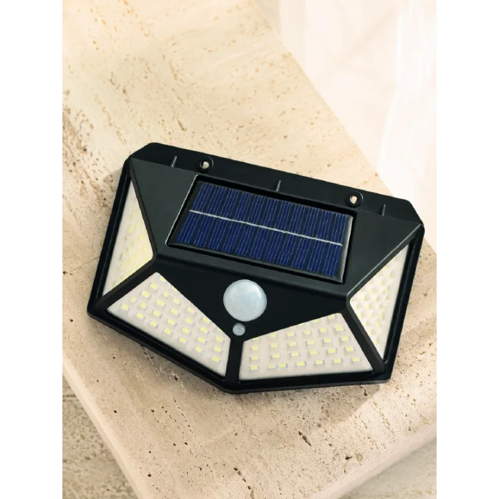 Mey İthalat® Solar LED Bahçe Aydınlatma Lambası 3 Işık Modlu Sensörlü Duvar Tipi Dış Mekan
