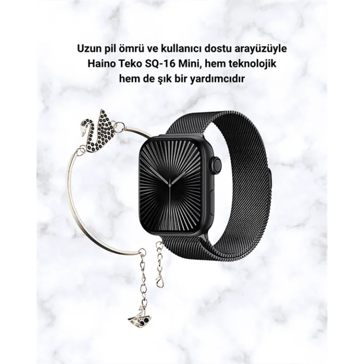 Mey İthalat® SQ-16 Mini Series 10 – Dokunmatik Akıllı Saat | Kalp Ritmi, SpO2, Uyku Takibi
