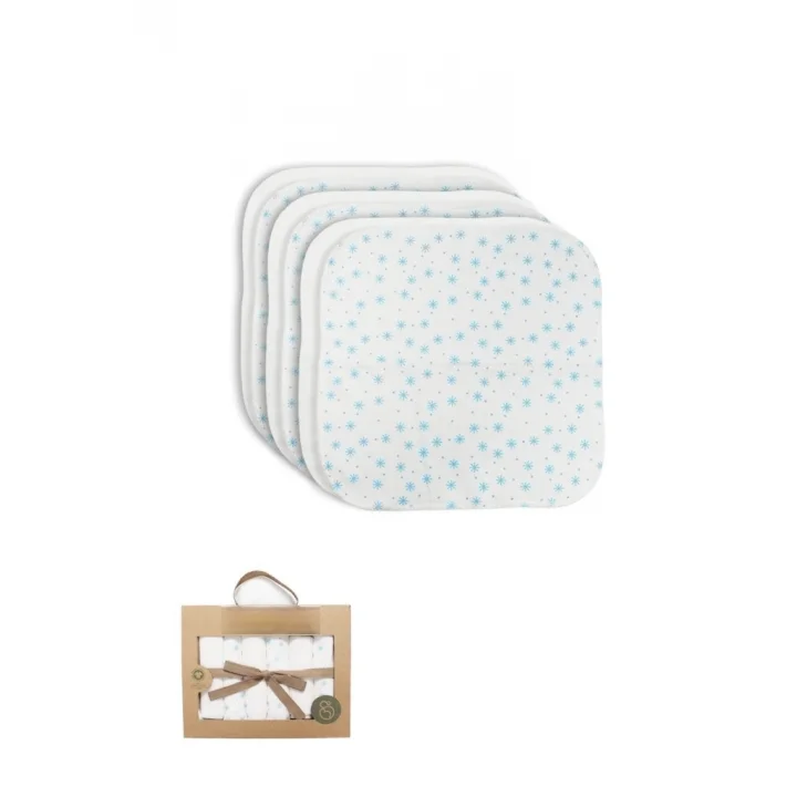 Mey İthalat® Stars Kutulu 6lı Penye Mendil 20x20 90104 Mavi