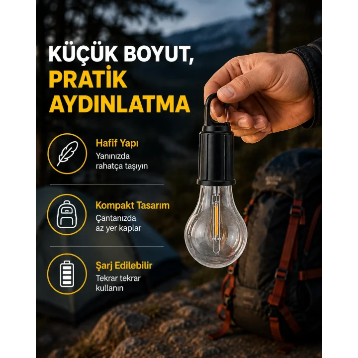 Mey İthalat® Su Geçirmez Dış Mekan LED Çadır Işığı