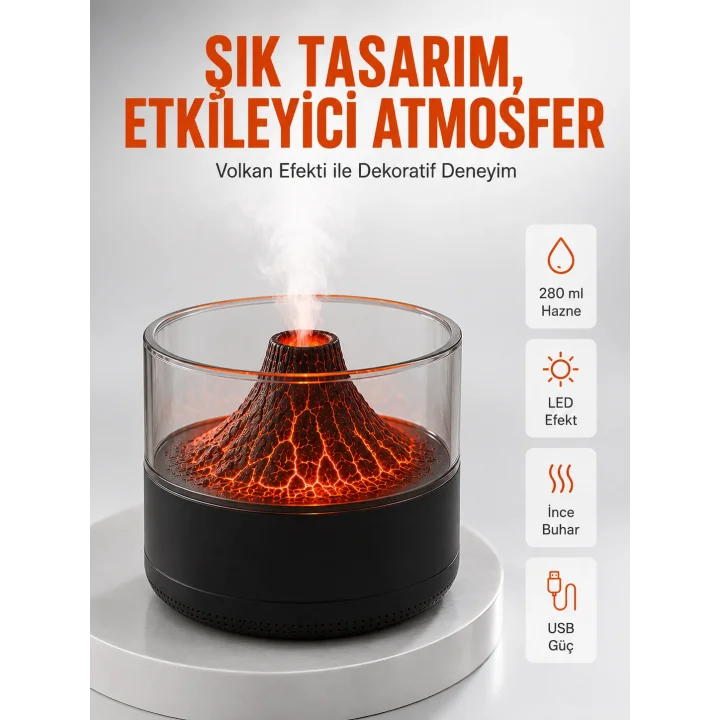 Mey İthalat® Su Hazneli LED Işıklı Aromaterapi Difüzörü