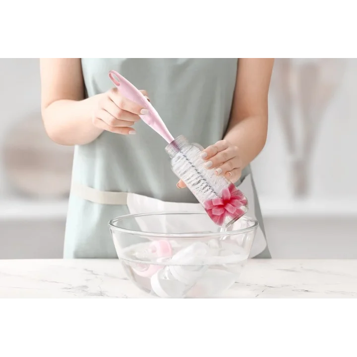 Mey İthalat®   Süngerli Biberon Fırçası 776 Pembe