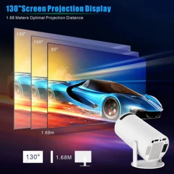 Mey İthalat® Taşınabilir Android TV Özellikli Projeksiyon