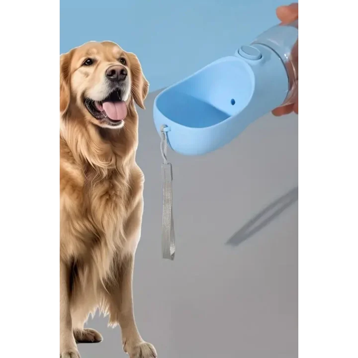 Mey İthalat®  Taşınabilir Butonlu 350 ml Evcil Hayvan Suluğu