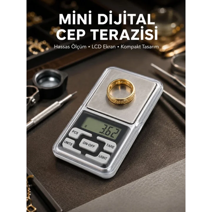 Mey İthalat® Taşınabilir Dijital Cep Terazisi 5 Ölçüm Birimli Yeni Nesil
