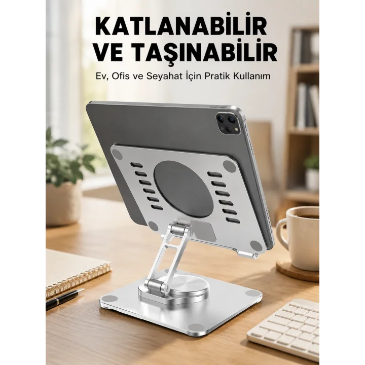 Mey İthalat® Taşınabilir Katlanır Tablet Braketi Masaüstü Stand Yeni Nesil