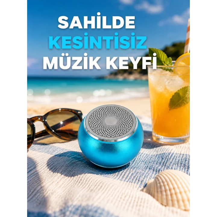 Mey İthalat® Taşınabilir Mini Bluetooth Hoparlör 9m Menzil Dahili Mikrofon Yeni Nesil