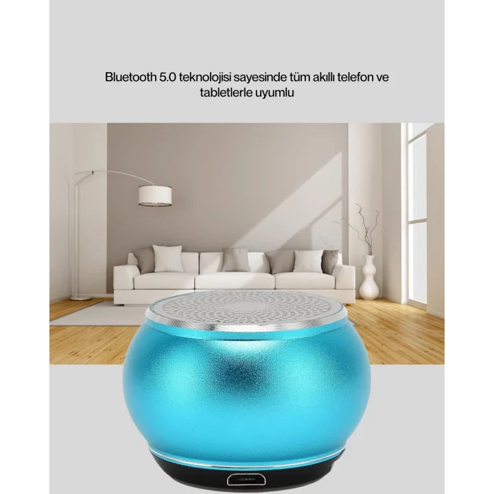 Mey İthalat® Taşınabilir Mini Bluetooth Hoparlör 9m Menzil Dahili Mikrofon Yeni Nesil