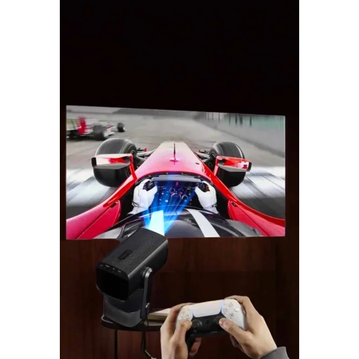 Mey İthalat® Taşınabilir Sinema Oyun Projektörü Akıllı Projeksiyon Android 11