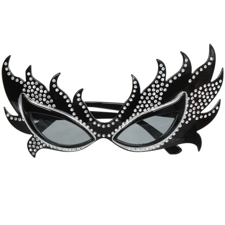 Mey İthalat® Taşlı  Siyah Parti Alev Gözlük