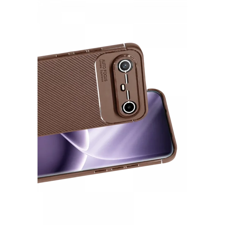 Mey İthalat®  Tecno Spark Slim 5G Auto Focus Karbon Kapak - Kahverengi