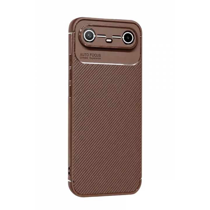 Mey İthalat®  Tecno Spark Slim 5G Auto Focus Karbon Kapak - Kahverengi