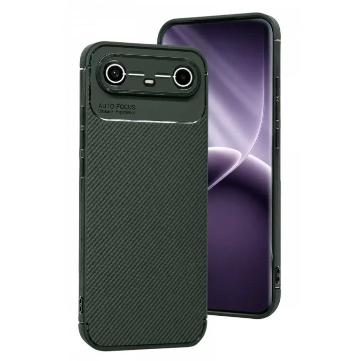 Mey İthalat®  Tecno Spark Slim 5G Auto Focus Karbon Kapak - Koyu Yeşil
