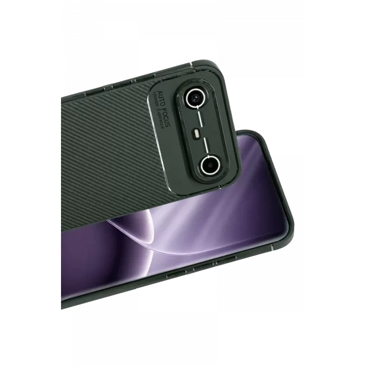 Mey İthalat®  Tecno Spark Slim 5G Auto Focus Karbon Kapak - Koyu Yeşil