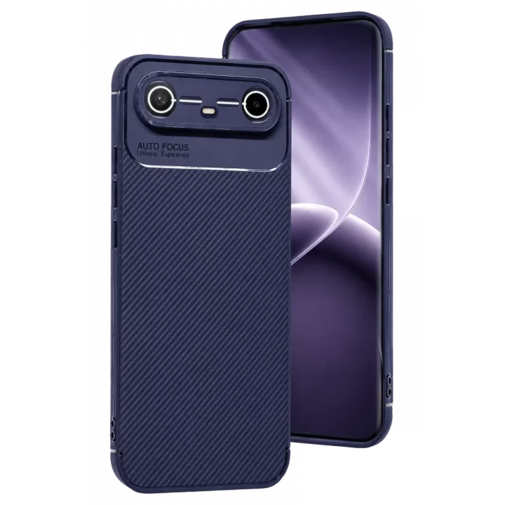 Mey İthalat®  Tecno Spark Slim 5G Auto Focus Karbon Kapak - Lacivert