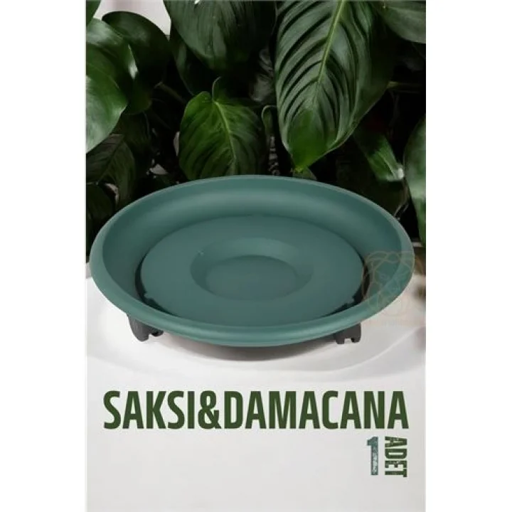 Mey İthalat® Tekerlekli Saksı Altığı 37 CM YEŞİL 721052