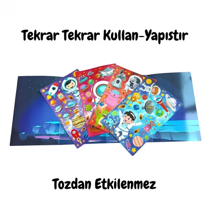 Mey İthalat®  Tekrar Kullanılabilen Sticker Seti Space