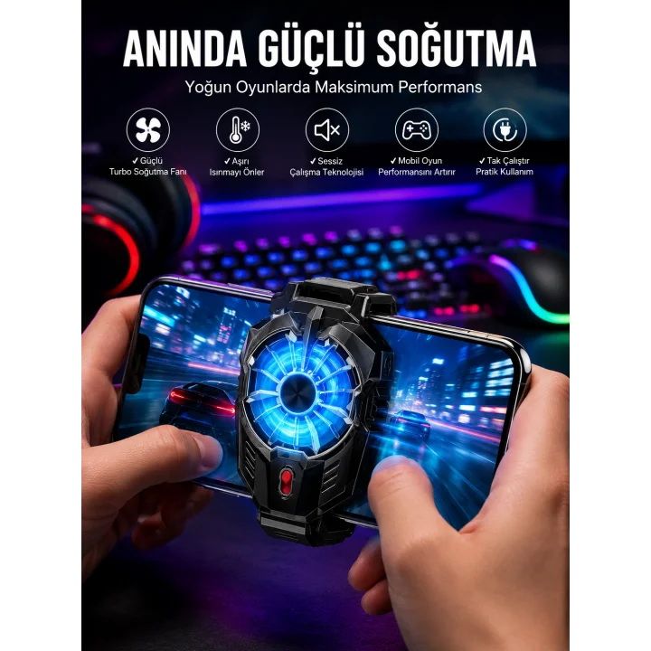 Mey İthalat® Telefon Soğutucu Fanlı Güçlü Motor Radyotör Soğutucu