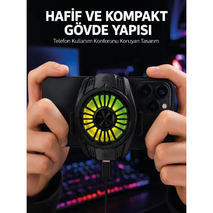 Mey İthalat® Telefon ve Tablet Uyumlu Manyetik Mobil Soğutucu Fan