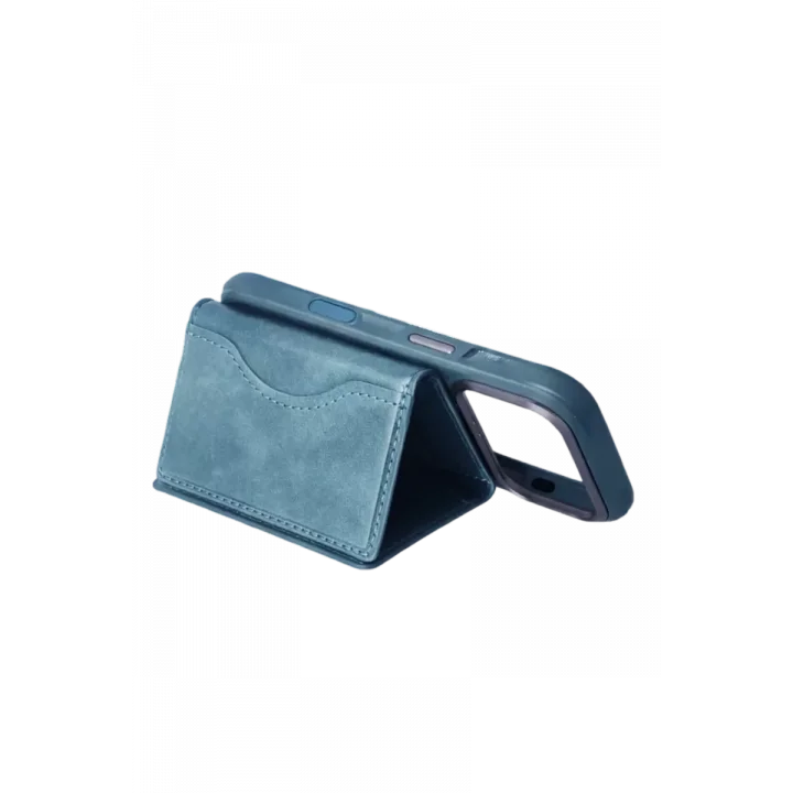 Mey İthalat®  Tema Magsafe Deri Kartlık - Turkuaz