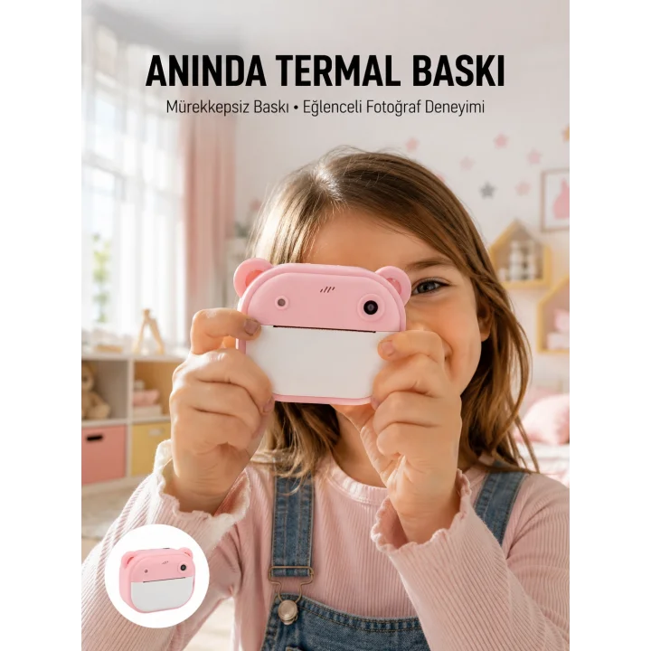 Mey İthalat® Termal Baskılı HD Şipşak Kamera 24MP Çift Lensli 32GB Hafızalı