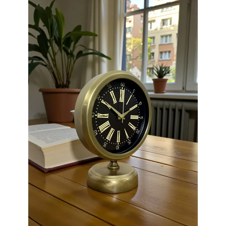 Mey İthalat® Time Art 25 x 20 Eskitme Metal Masa Saati