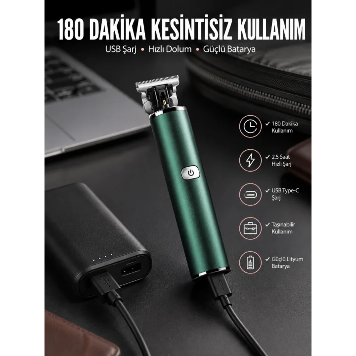 Mey İthalat® Tıraş Makinesi Saç Sakal Ense Çizim Ayarlanabilir Başlık Yeni Nesil