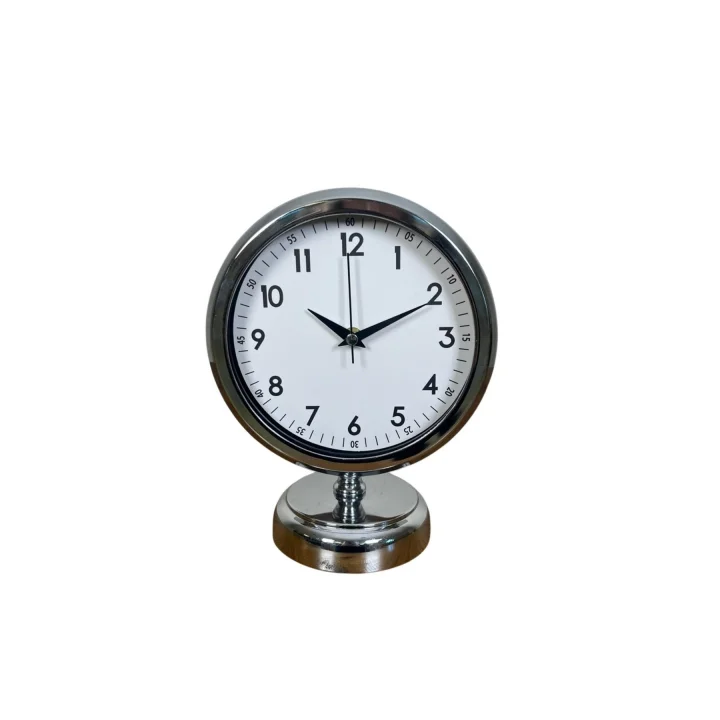 Mey İthalat®  Touch 25 X 20 Cm Metal Krom Masa Saati