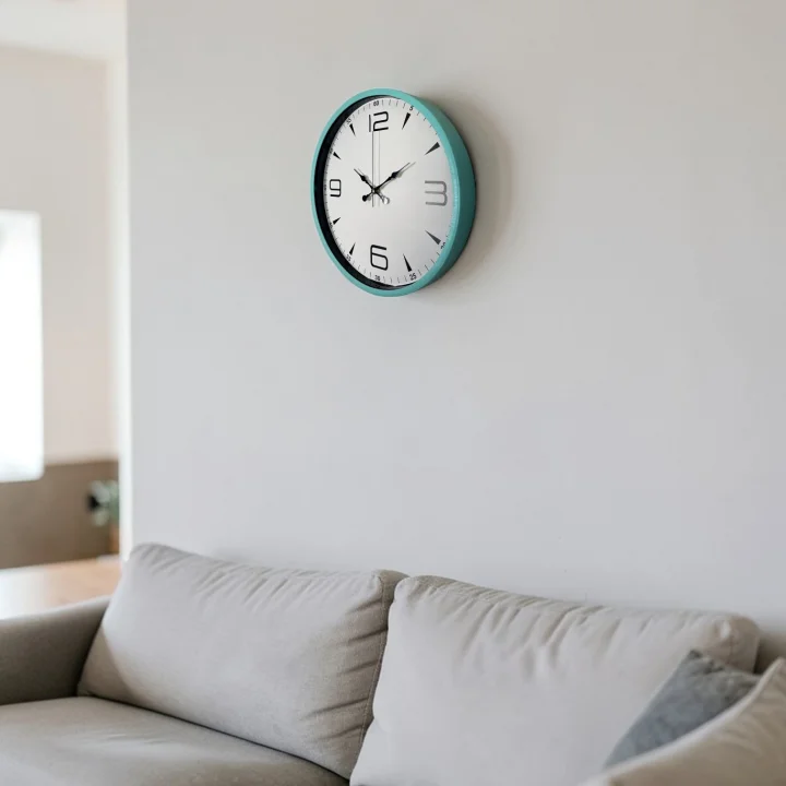 Mey İthalat® Turkuaz Dekoratif Stil 36 Cm Duvar Saati