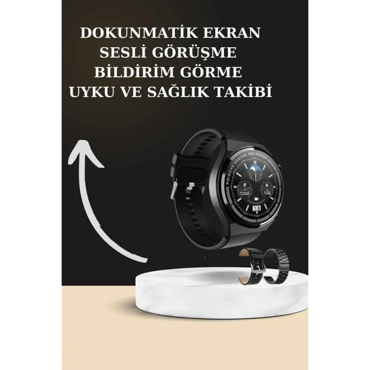 Mey İthalat® TWS Bluetooth Kulaklık ve Akıllı Saat Uyku Takibi Nabız Ölçer Uzun Pil Ömrü