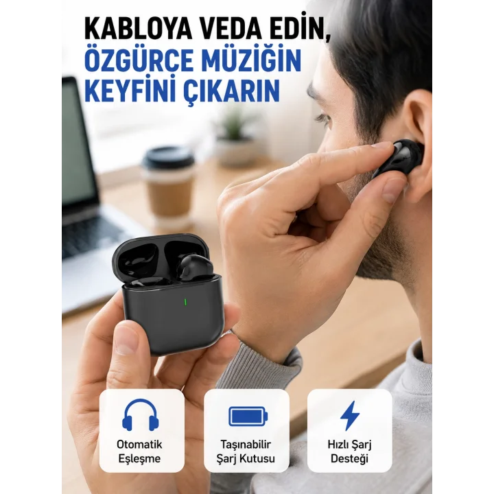 Mey İthalat® TWS Pro 5 Bluetooth Kulaklık – Kablosuz ve Şarj Kutulu Tasarım Yeni Nesil
