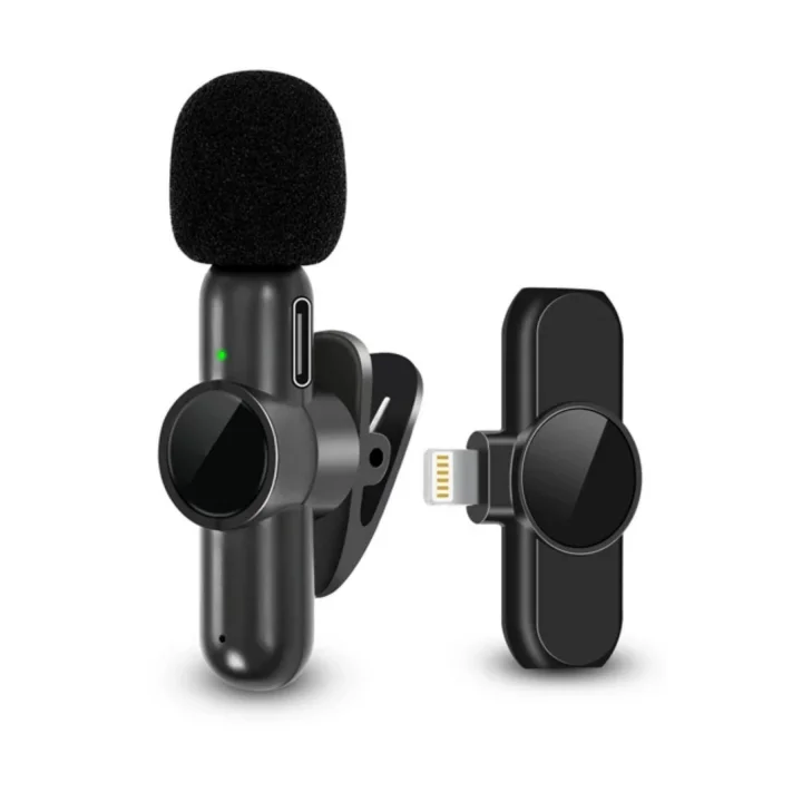 Mey İthalat®  Type C Uyumlu İphone Dönüştürücülü Kablosuz Yaka Mikrofonu Android ve İphone Uyumlu Mini Mikrofon