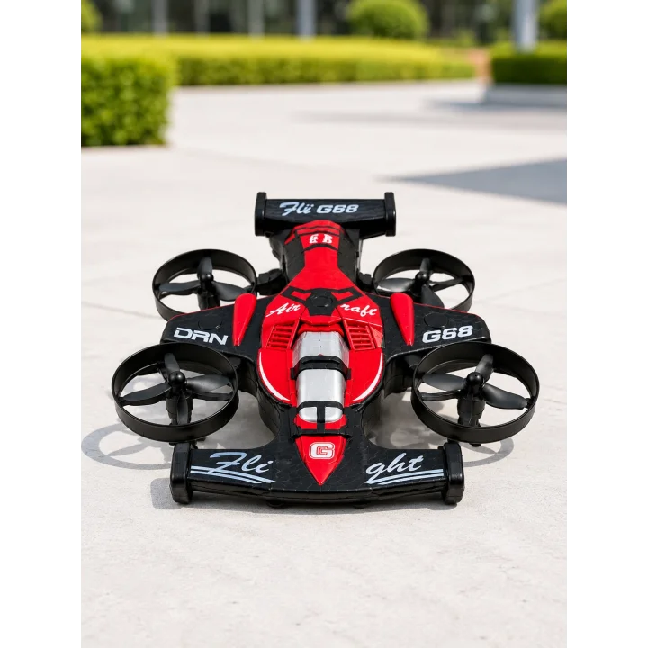 Mey İthalat® Uçan Araba Drone 4 Korumalı Pervaneli 360° Akrobatik Hareket Uzaktan Kumandalı
