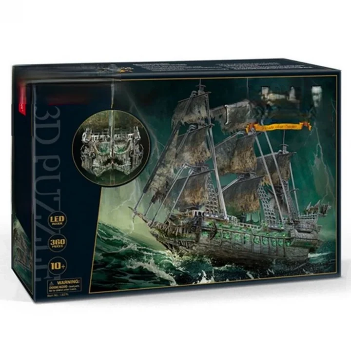 Mey İthalat® Uçan Hollandalı Korsan Gemi Led Işıklı 3D Puzzle