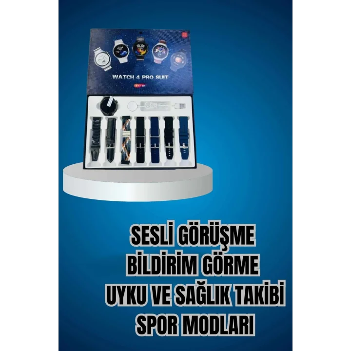 Mey İthalat® Ucuz Kaliteli Yeni Nesil 7 Kordonlu Akıllı Saat ve Kablosuz Bluetooth Kulaklık ANC Özelliği