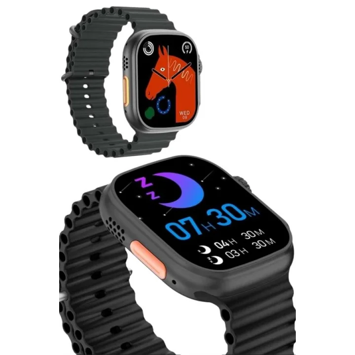 Mey İthalat® Ultra Akıllı Saat 49 Mm Çift Kordonlu Arama Cevaplama Bluetooth Bağlantılı
