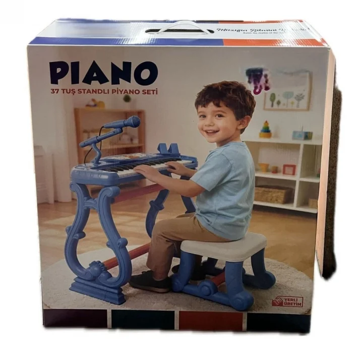 Mey İthalat® URT033-002 AYAKLI 37 TUŞ PİANO ORG - MAVİ