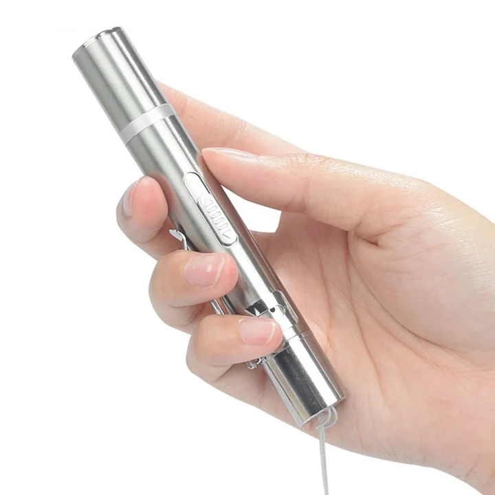 Mey İthalat®  Usb İle Şarj Edilebilen 3In 1 Kırmızı Işık +Beyaz Led Meşale Işık + Uv El Feneri Kedi Lazeri