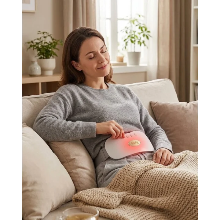 Mey İthalat® USB Şarjlı Kızılötesi Isıtmalı Titreşimli Kadın Bel ve Karın Masaj Kemeri